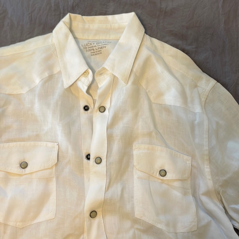 Lucky brand 100% linen button down shirt